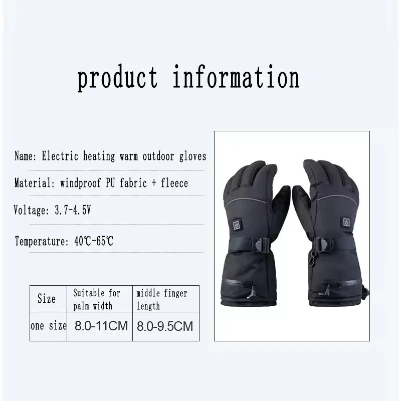 Heated Winter Gloves Thermal for Men And Women with Battery Case Motorcycle Skiing Warm Water-Resistant Cycling Heating Gloves
