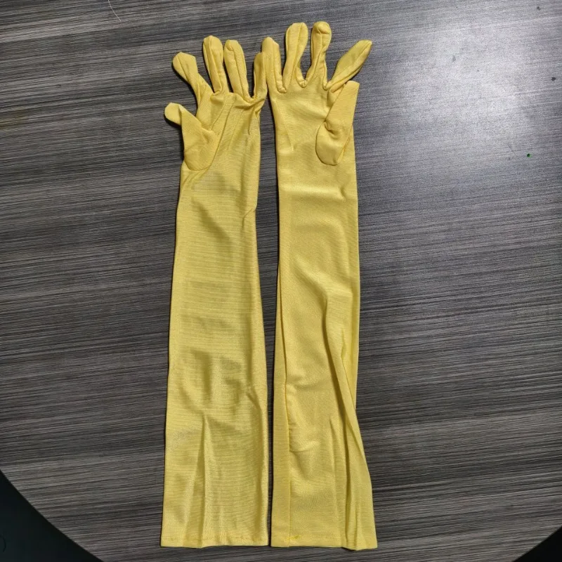 53CM Women Spandex Long Gloves Multicolor Navy Blue Solid Stage Performance Masquerade Party Cosplay Opera Breathable