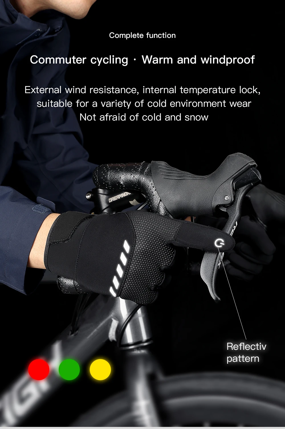 Winter Sports Plus Velvet Warm Gloves For Men And Women Touch Screen Ski Cycling Bicycle Riding Cold-Proof Outdoor Gloves