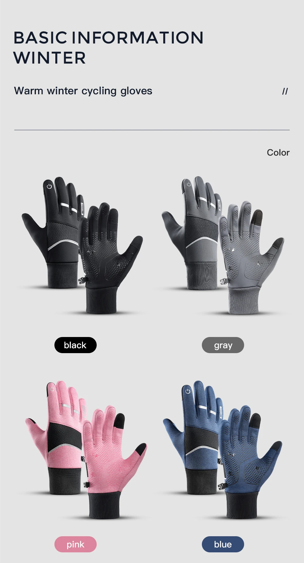 Winter Sports Plus Velvet Warm Gloves For Men And Women Touch Screen Ski Cycling Bicycle Riding Cold-Proof Outdoor Gloves