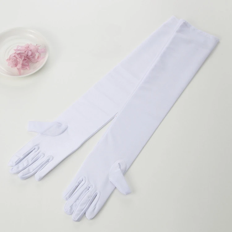 Fashion Long Gloves Satin Opera Evening Party Prom Costume Glove Black White Pink Gray Beige Red 2024 New Hot Sale Hand Gloves