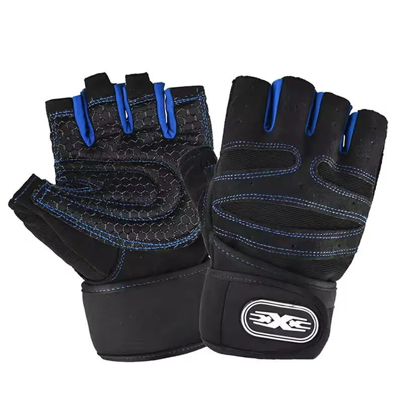 Workout Gloves for Men Women Half Finger Glove with Wrist Wrap for Sport Weight Lifting Training Bicycle Motorcyclist Gym Glove