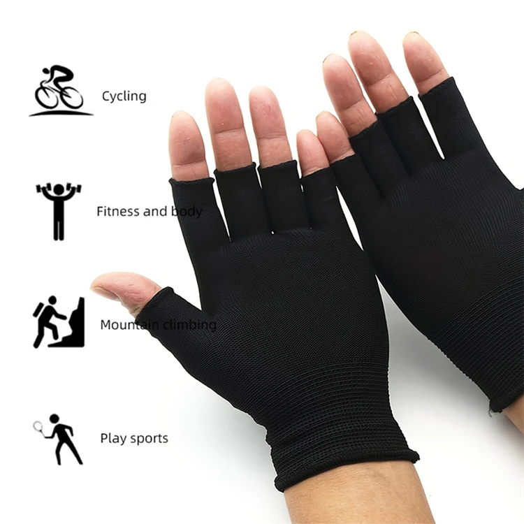 Men Women Half Finger Fingerless Gloves Knitted Warm Wear Resistant Anti-slip Wrist Support Soft Comfortable Working Daily Use