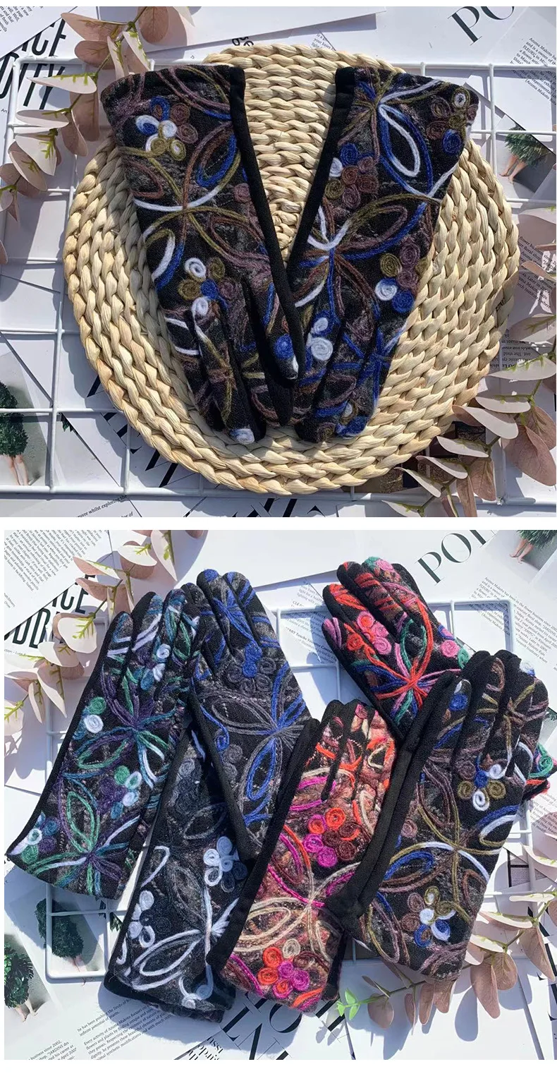 Women Winter Warm Creative Gloves Youth Students Outdoor Cycling Full Finger Gloves Female Lady Touch Screen Thick Mittens