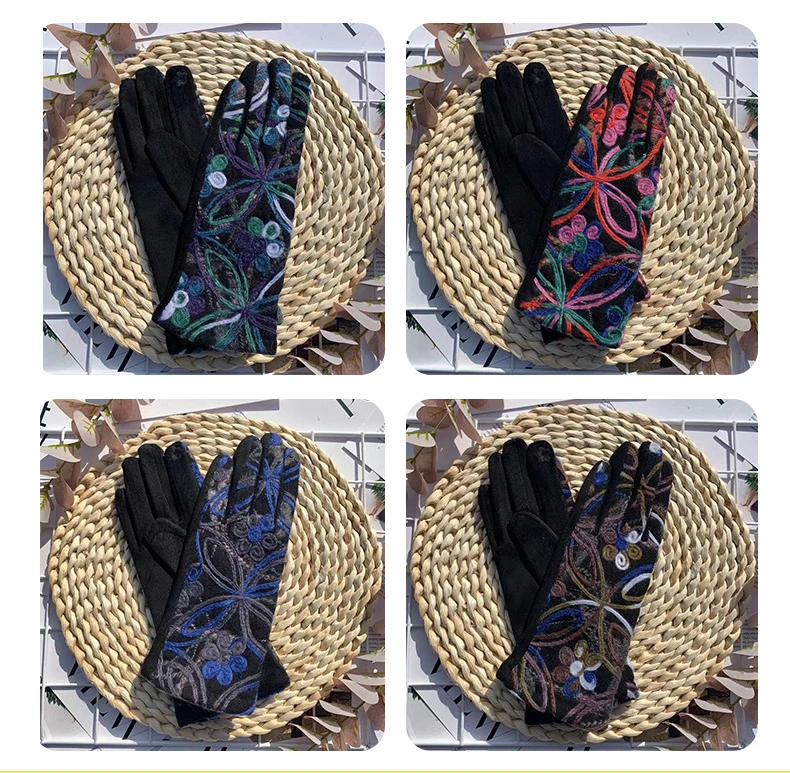 Women Winter Warm Creative Gloves Youth Students Outdoor Cycling Full Finger Gloves Female Lady Touch Screen Thick Mittens