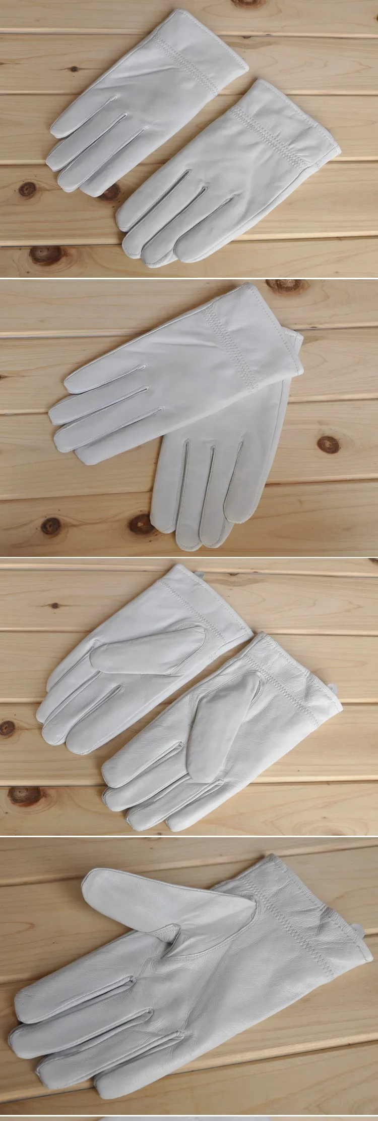 Fashion Genuine Leather White Gloves For Women Man Solid Wrist Buttons Female Lambskin Driving Glove 2025