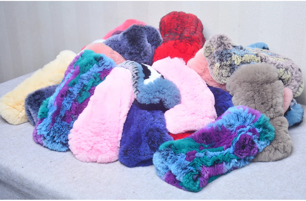 New Style Winter Girl Natural Real Rex Rabbit Fur Gloves Good Elastic Knitted Rabbit Fur Mittens Lady Real Rex Rabbit Fur Gloves