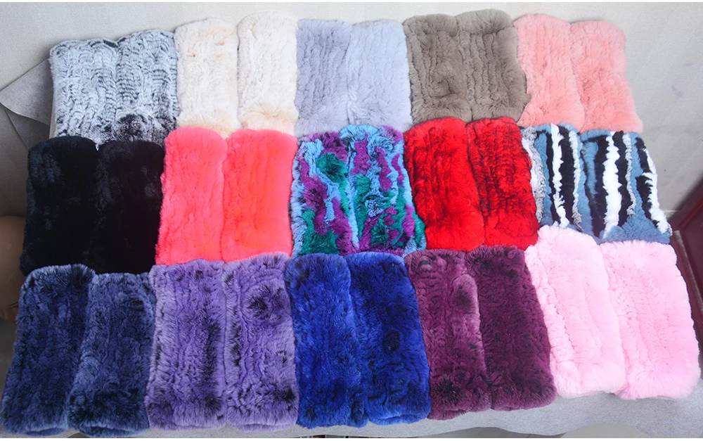 New Style Winter Girl Natural Real Rex Rabbit Fur Gloves Good Elastic Knitted Rabbit Fur Mittens Lady Real Rex Rabbit Fur Gloves