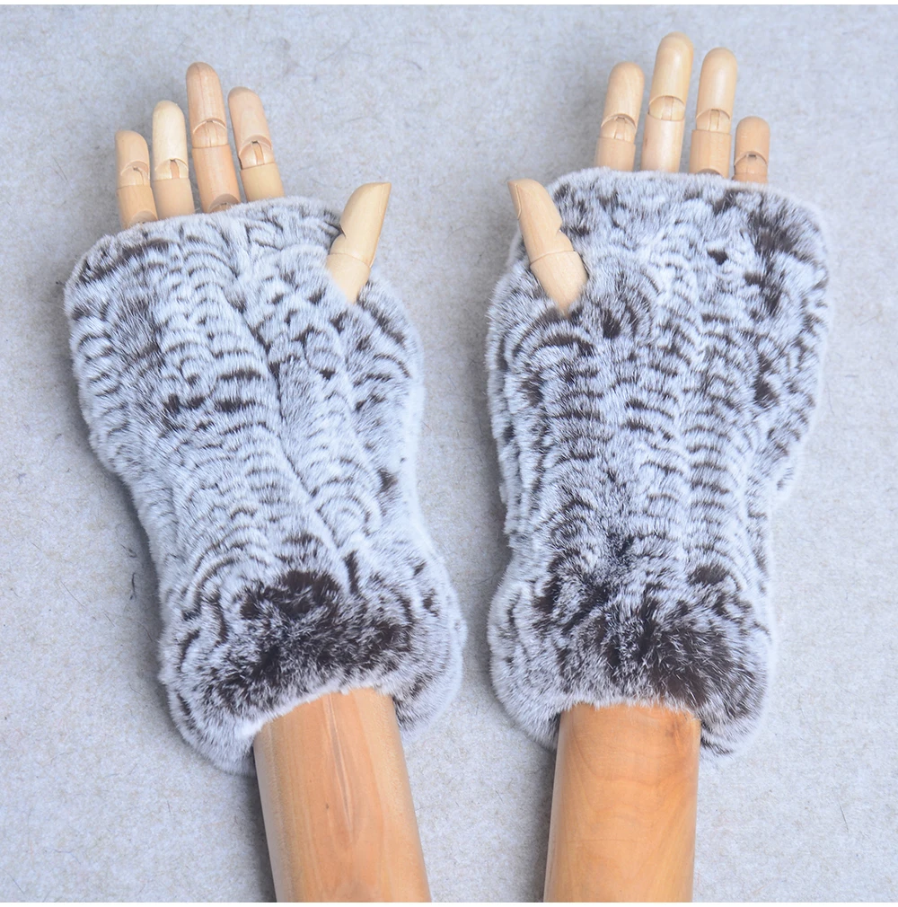 New Style Winter Girl Natural Real Rex Rabbit Fur Gloves Good Elastic Knitted Rabbit Fur Mittens Lady Real Rex Rabbit Fur Gloves