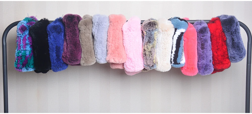 New Style Winter Girl Natural Real Rex Rabbit Fur Gloves Good Elastic Knitted Rabbit Fur Mittens Lady Real Rex Rabbit Fur Gloves
