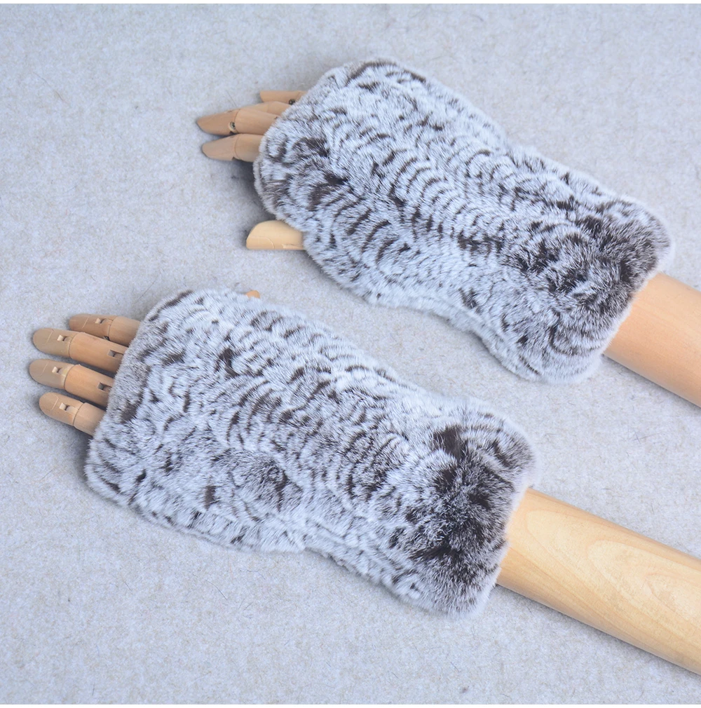 New Style Winter Girl Natural Real Rex Rabbit Fur Gloves Good Elastic Knitted Rabbit Fur Mittens Lady Real Rex Rabbit Fur Gloves