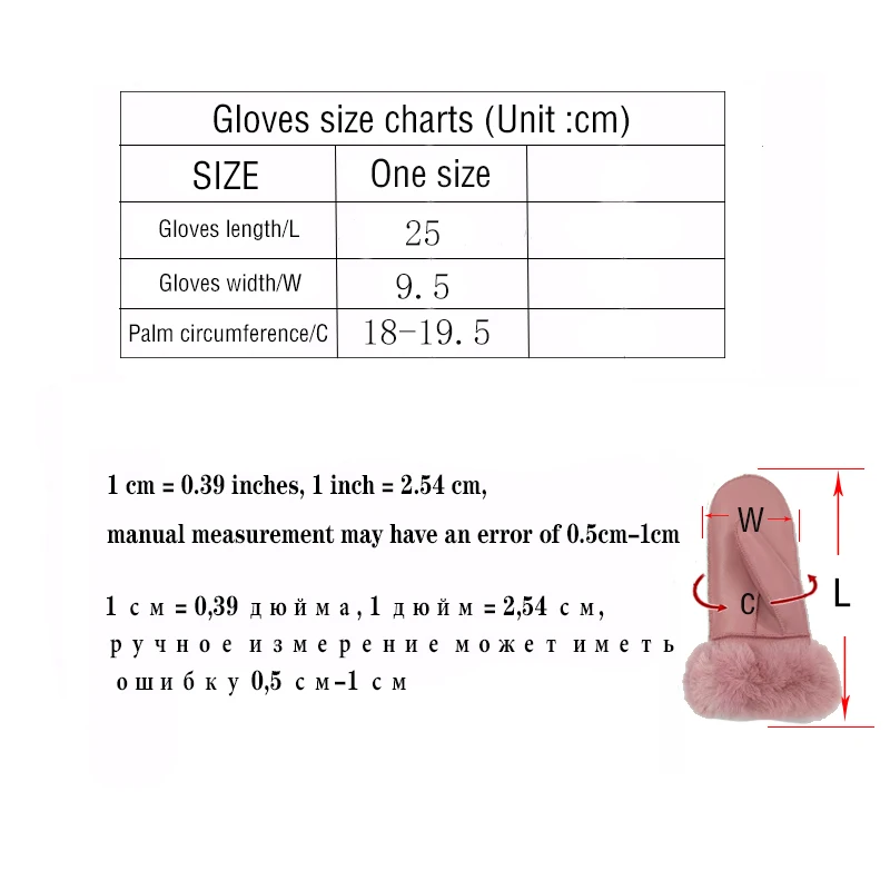 Women's Winter Sheepskin Thickened Gloves, Imitation Rex Rabbit Fur Cuffs Warmth, Mittens Cute Furry Outdoor Sport Female Gloves