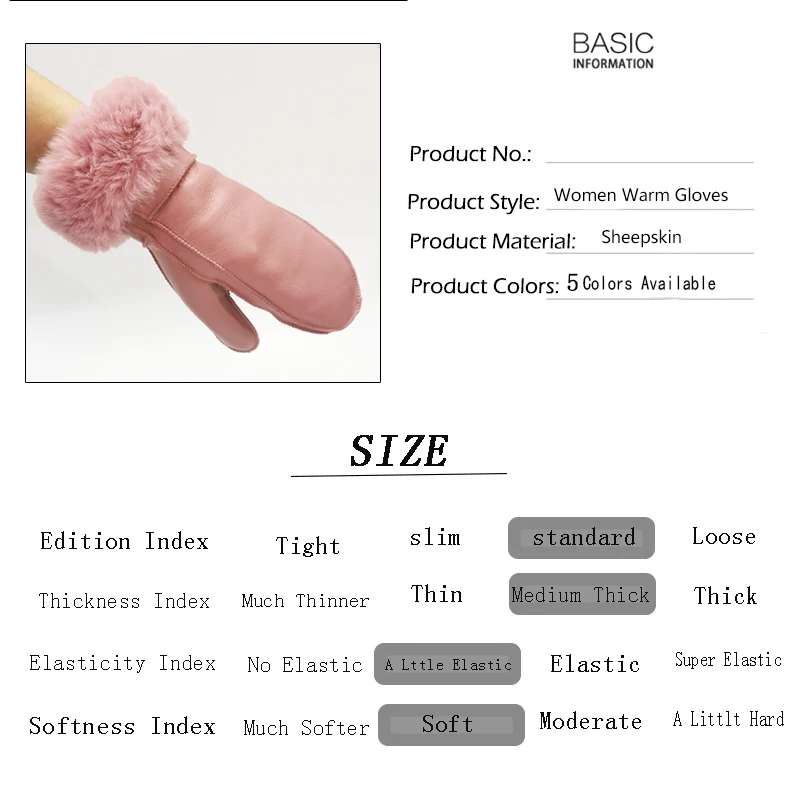 Women's Winter Sheepskin Thickened Gloves, Imitation Rex Rabbit Fur Cuffs Warmth, Mittens Cute Furry Outdoor Sport Female Gloves