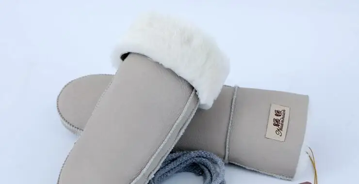 Natural Fur Autumn Winter Thicken Warm Natural One Piece Wool Fur Leather Glove Male Winter Brand Wool Fur Mitten R2218