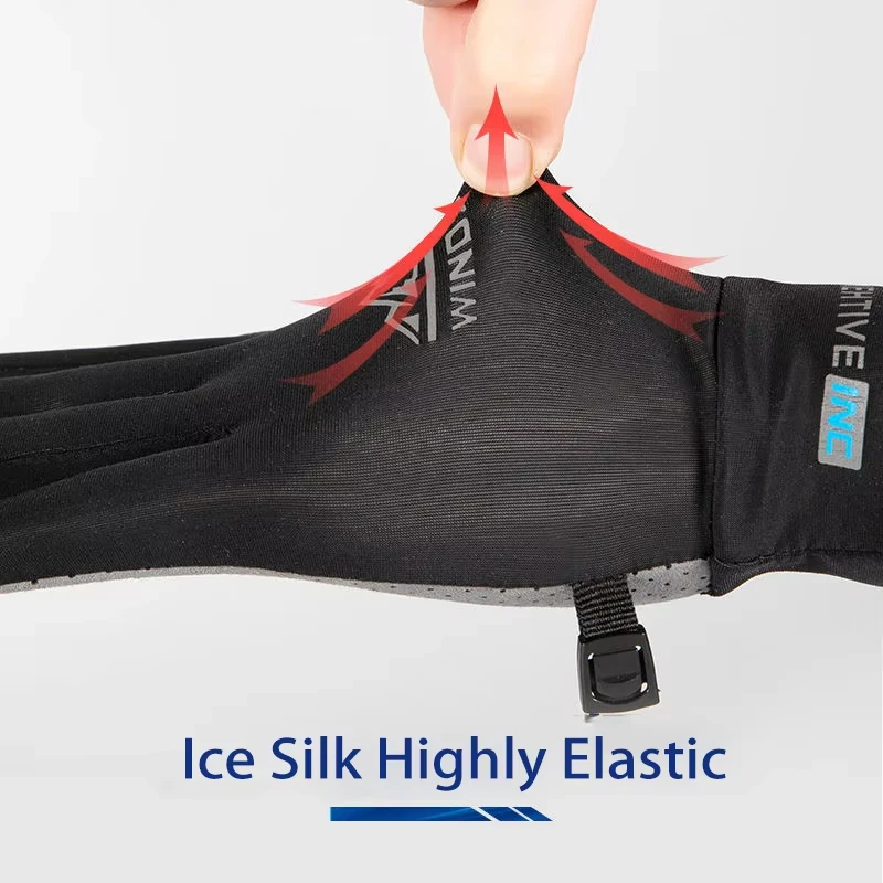 Cycling Gloves Ice Silk Anti-UV Sunscreen Outdoor Fishing Driving Gloves Anti-Slip Full Finger Breathable Unisex Riding Gloves