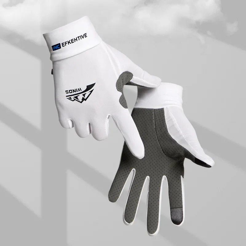 Cycling Gloves Ice Silk Anti-UV Sunscreen Outdoor Fishing Driving Gloves Anti-Slip Full Finger Breathable Unisex Riding Gloves