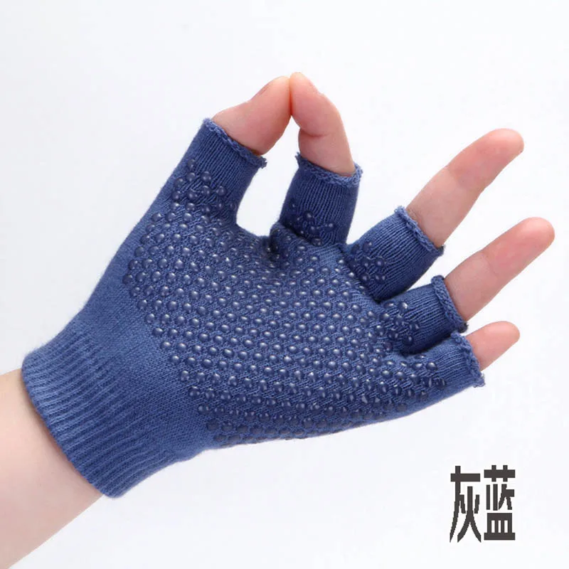 Pure cotton yoga gloves women outdoor sports half-finger fitness cycling non-slip fingerless gloves B53