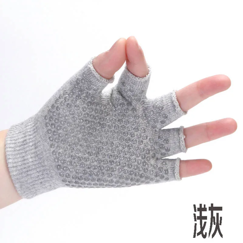 Pure cotton yoga gloves women outdoor sports half-finger fitness cycling non-slip fingerless gloves B53