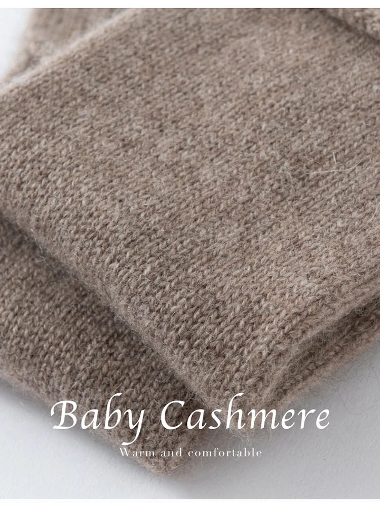 Winter High-Quality 100% Cashmere Gloves Women Soft Warm Stretch Knit Mittens Full Finger Guantes Female Solid Casual Mittens