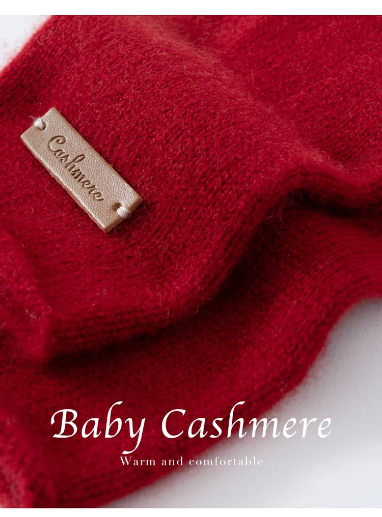 Winter High-Quality 100% Cashmere Gloves Women Soft Warm Stretch Knit Mittens Full Finger Guantes Female Solid Casual Mittens