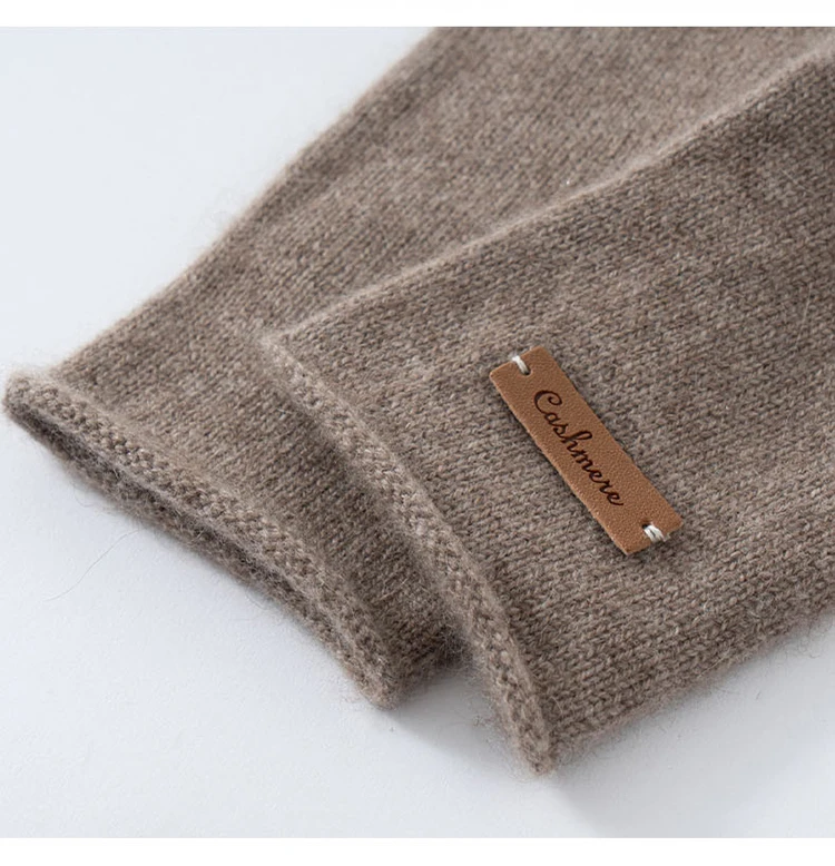 Winter High-Quality 100% Cashmere Gloves Women Soft Warm Stretch Knit Mittens Full Finger Guantes Female Solid Casual Mittens