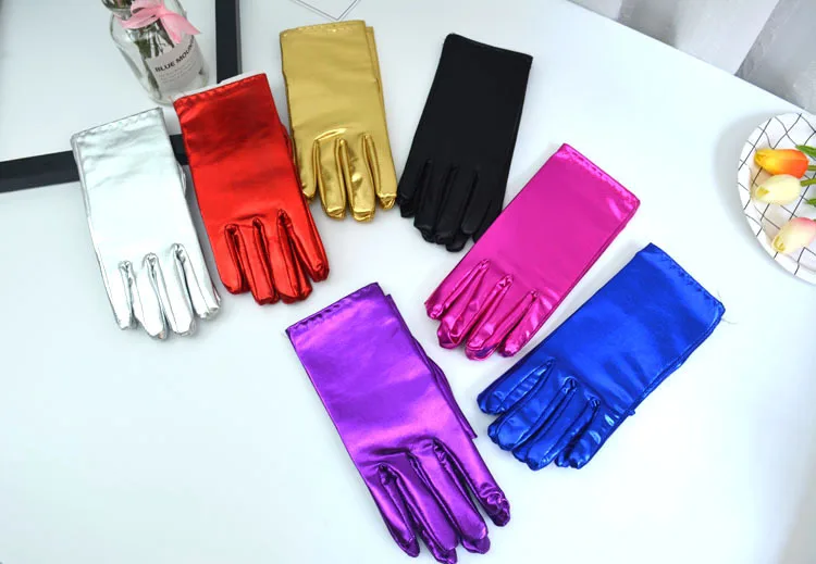 Shiny patent leather adult gloves, etiquette thin, men's and women's role-playing, stage performance, party gloves