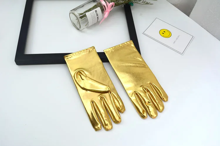 Shiny patent leather adult gloves, etiquette thin, men's and women's role-playing, stage performance, party gloves