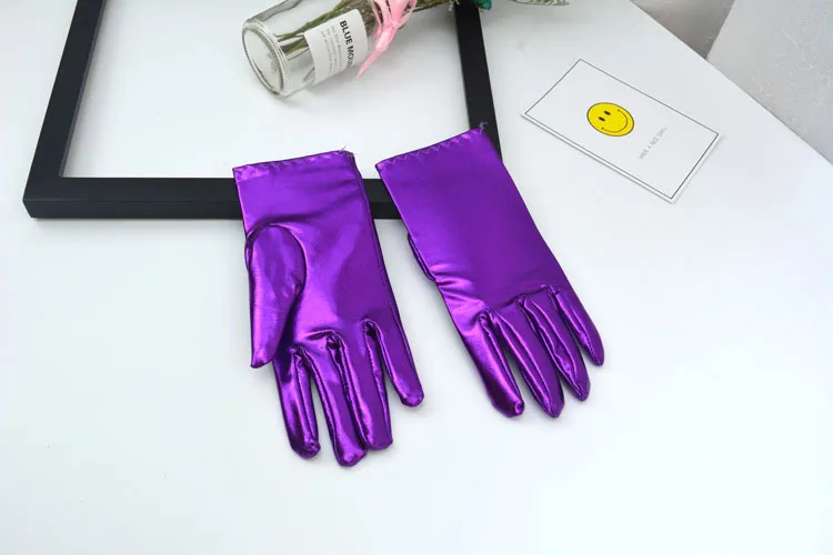 Shiny patent leather adult gloves, etiquette thin, men's and women's role-playing, stage performance, party gloves