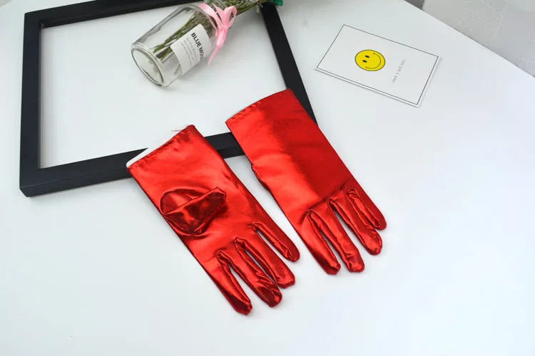 Shiny patent leather adult gloves, etiquette thin, men's and women's role-playing, stage performance, party gloves