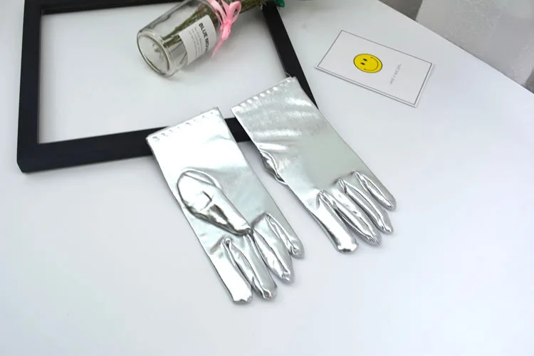 Shiny patent leather adult gloves, etiquette thin, men's and women's role-playing, stage performance, party gloves