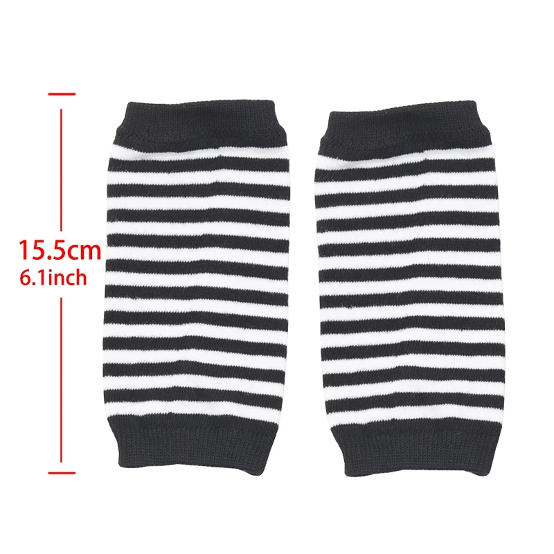 Short Fingerless Gloves Unisex Cotton Black Punk Glove Knitted Half-finger Mitten Hip-hop Student Anime Gloves Cosplay Accessory