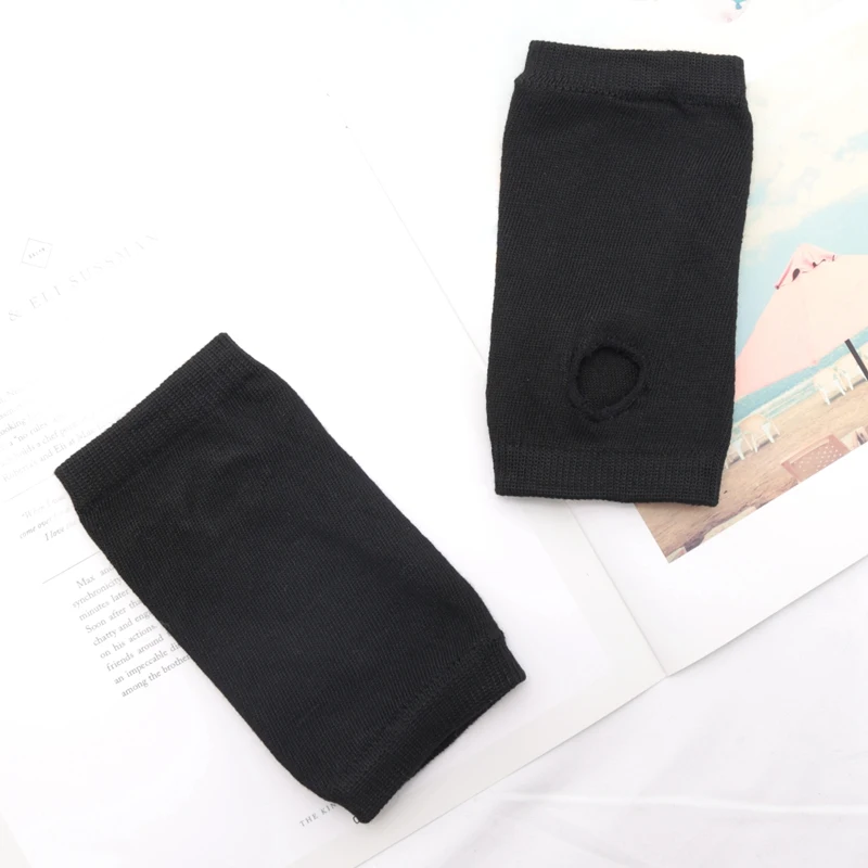 Short Fingerless Gloves Unisex Cotton Black Punk Glove Knitted Half-finger Mitten Hip-hop Student Anime Gloves Cosplay Accessory