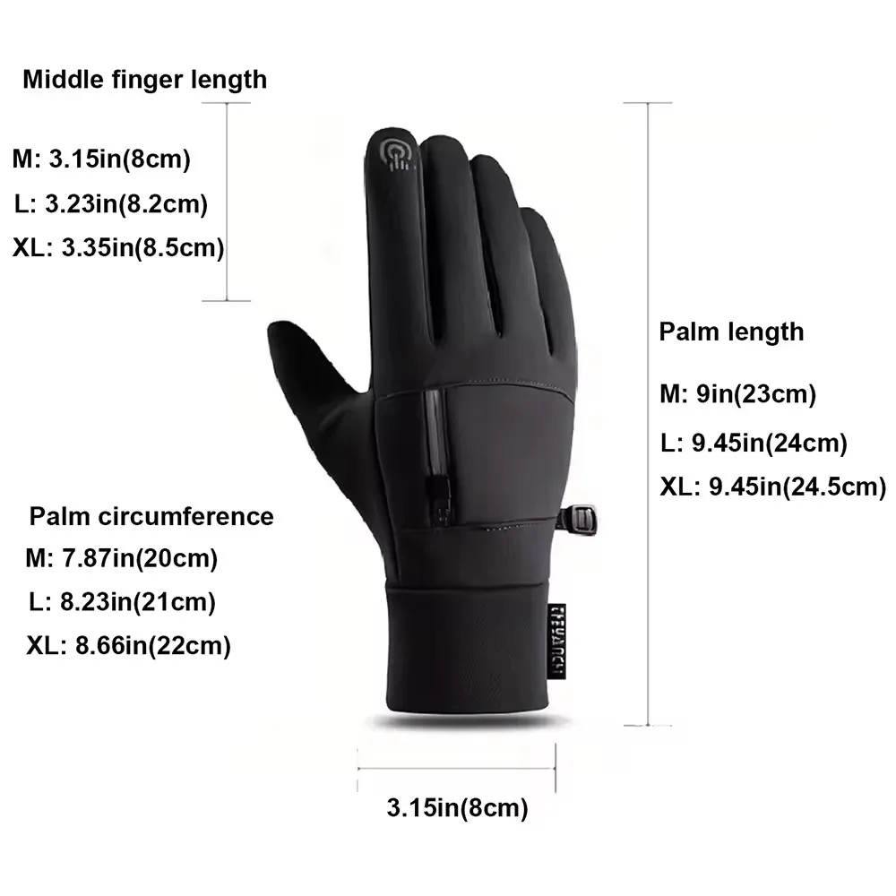 Cycling Gloves Touch Screen Motorcycle Gloves Outdoor Scooter Windproof Waterproof Sports Riding Ski Gloves Warm Running Gloves