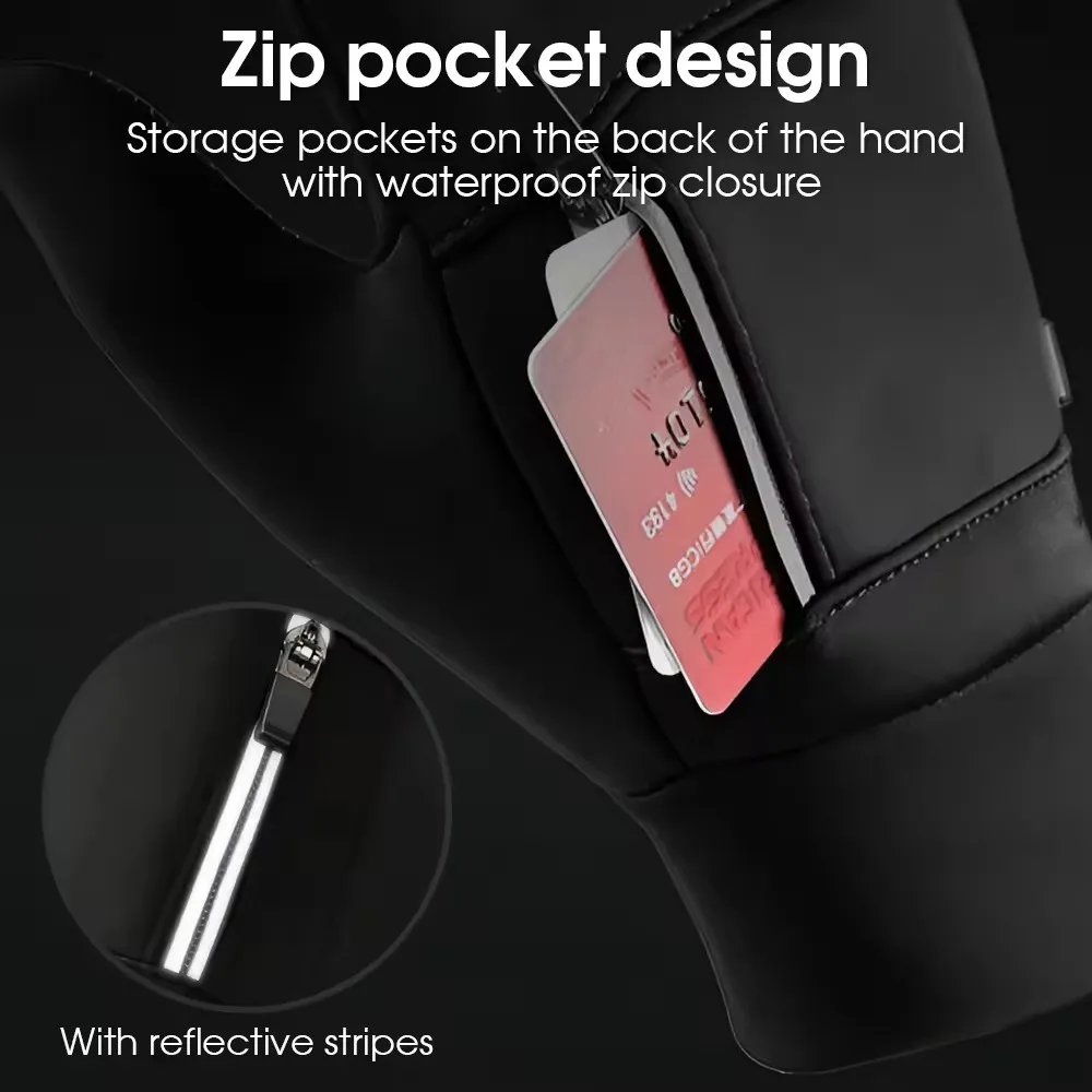 Cycling Gloves Touch Screen Motorcycle Gloves Outdoor Scooter Windproof Waterproof Sports Riding Ski Gloves Warm Running Gloves