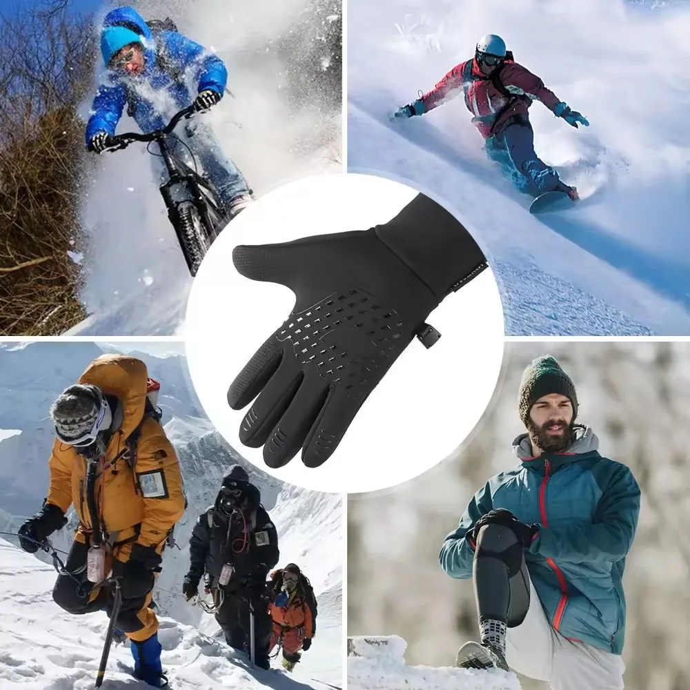 Cycling Gloves Touch Screen Motorcycle Gloves Outdoor Scooter Windproof Waterproof Sports Riding Ski Gloves Warm Running Gloves