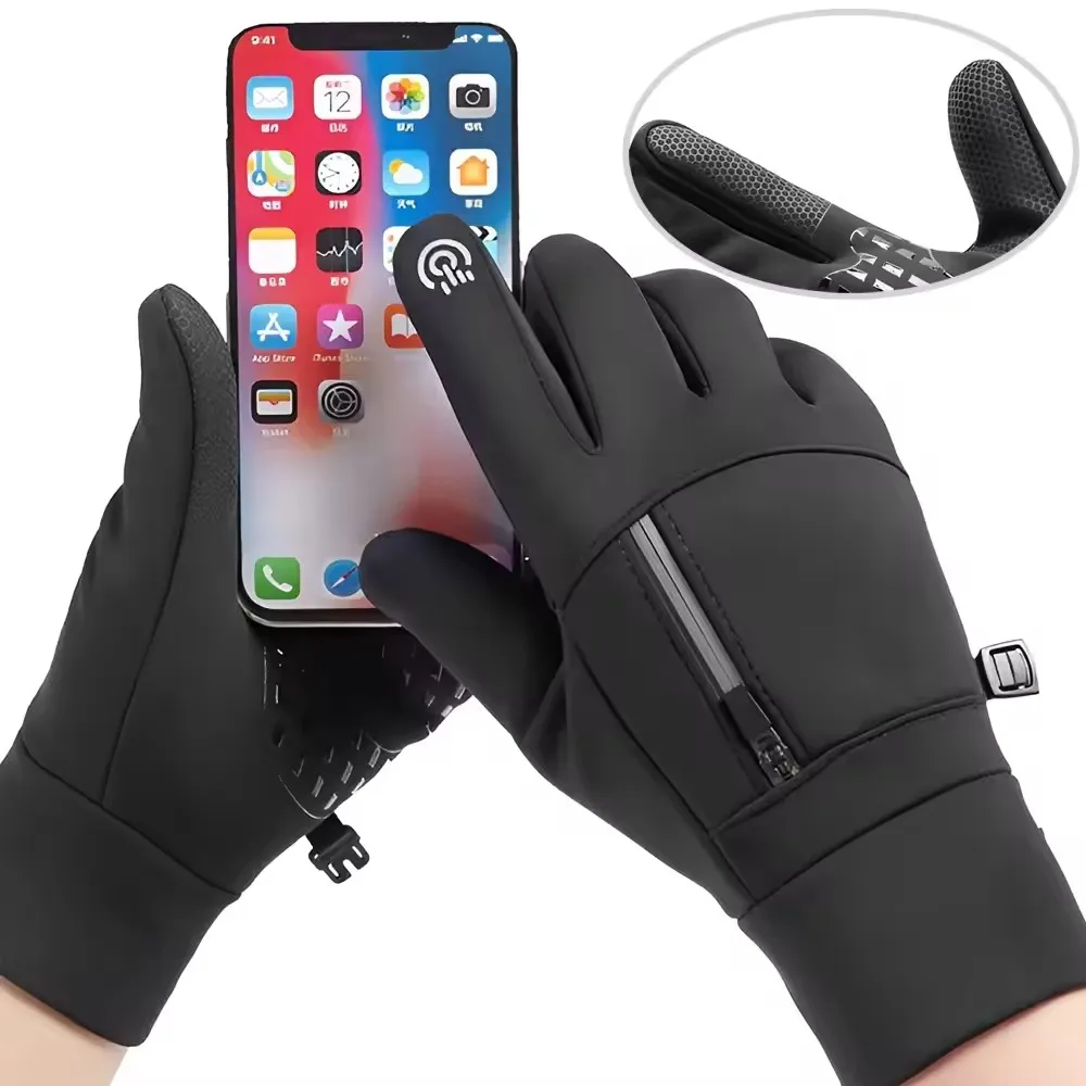 Cycling Gloves Touch Screen Motorcycle Gloves Outdoor Scooter Windproof Waterproof Sports Riding Ski Gloves Warm Running Gloves