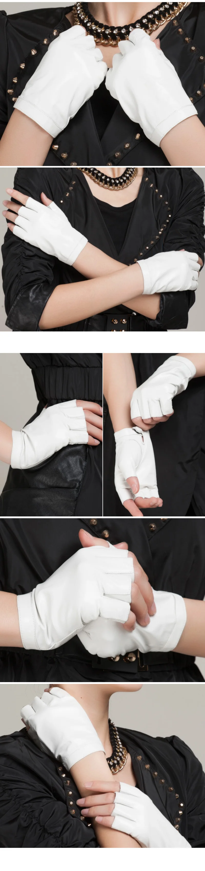 New Fashion High Quality Soft Women Men Half Finger Genuine Leather Motocycle Fingerless Sheepskin Gloves S74