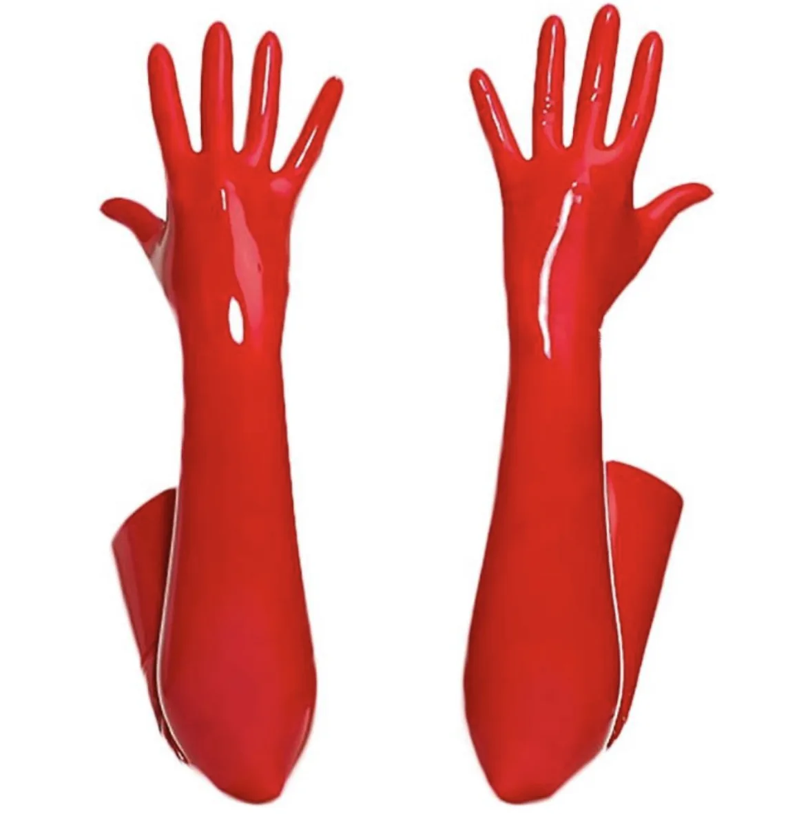 Sexy Women Faux Leather Gloves PVC Shiny Latex Long Gloves Punk Mitten Party Clubwear Cosplay Stage Costume Accessories