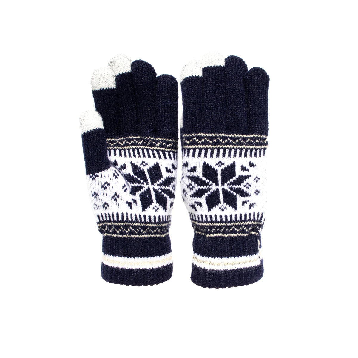 Fashion Snowflake Winter Knitted Gloves Unisex Adult Warm Touch Screen Glove for Men & Women