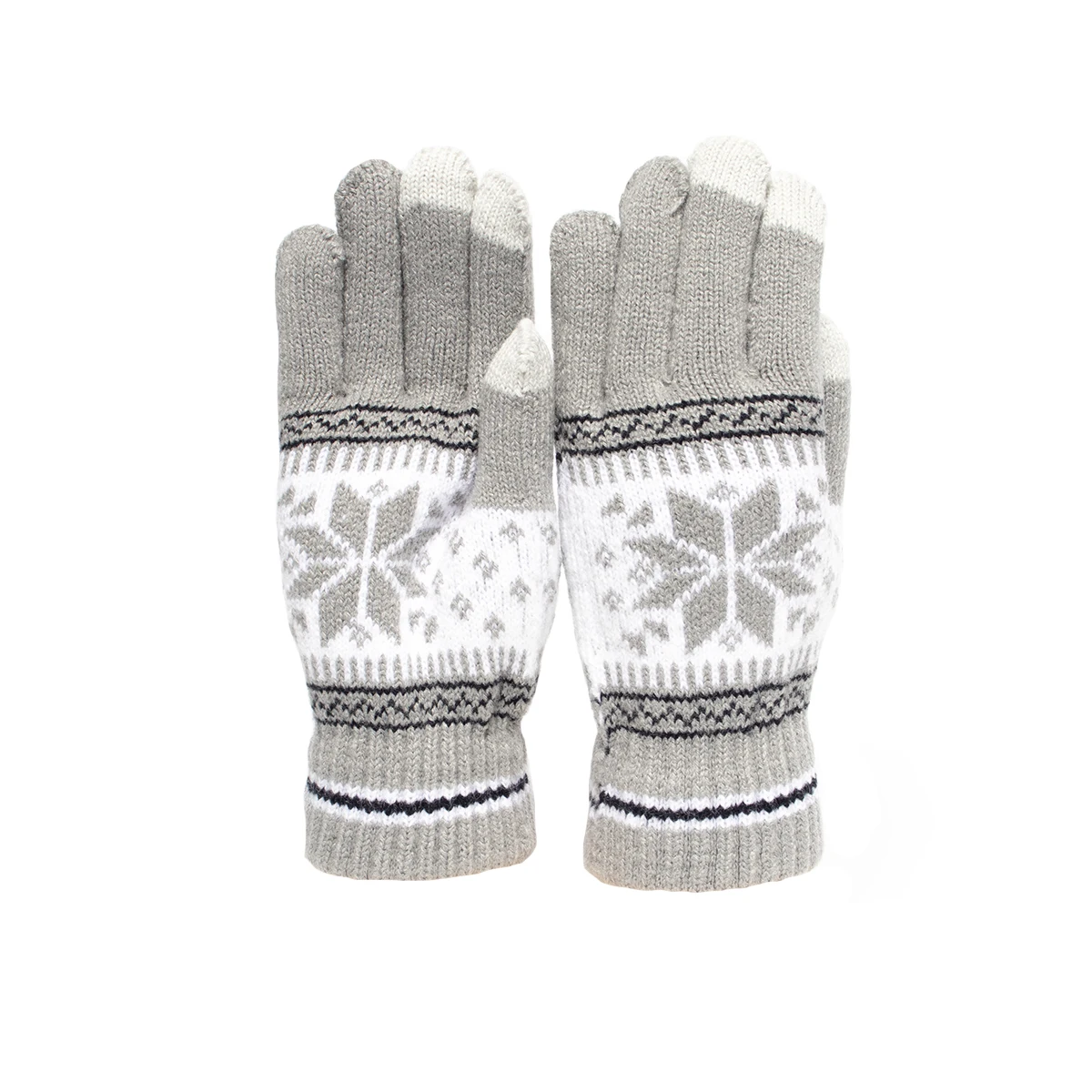 Fashion Snowflake Winter Knitted Gloves Unisex Adult Warm Touch Screen Glove for Men & Women