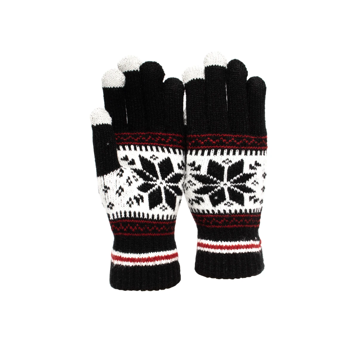 Fashion Snowflake Winter Knitted Gloves Unisex Adult Warm Touch Screen Glove for Men & Women