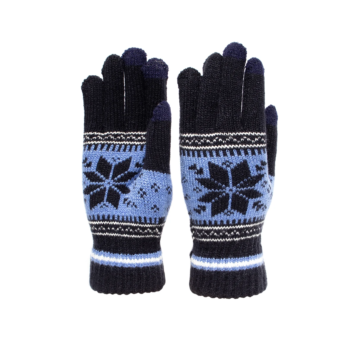 Fashion Snowflake Winter Knitted Gloves Unisex Adult Warm Touch Screen Glove for Men & Women