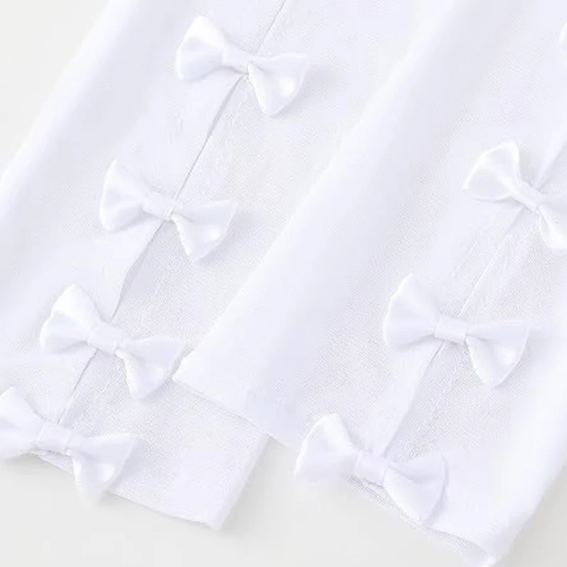 Women's 48cm Mesh Hollow Bows Fashion Personality Elastic Breathable Thin Long Gloves Lolita Cosplay Stage Performance Opera