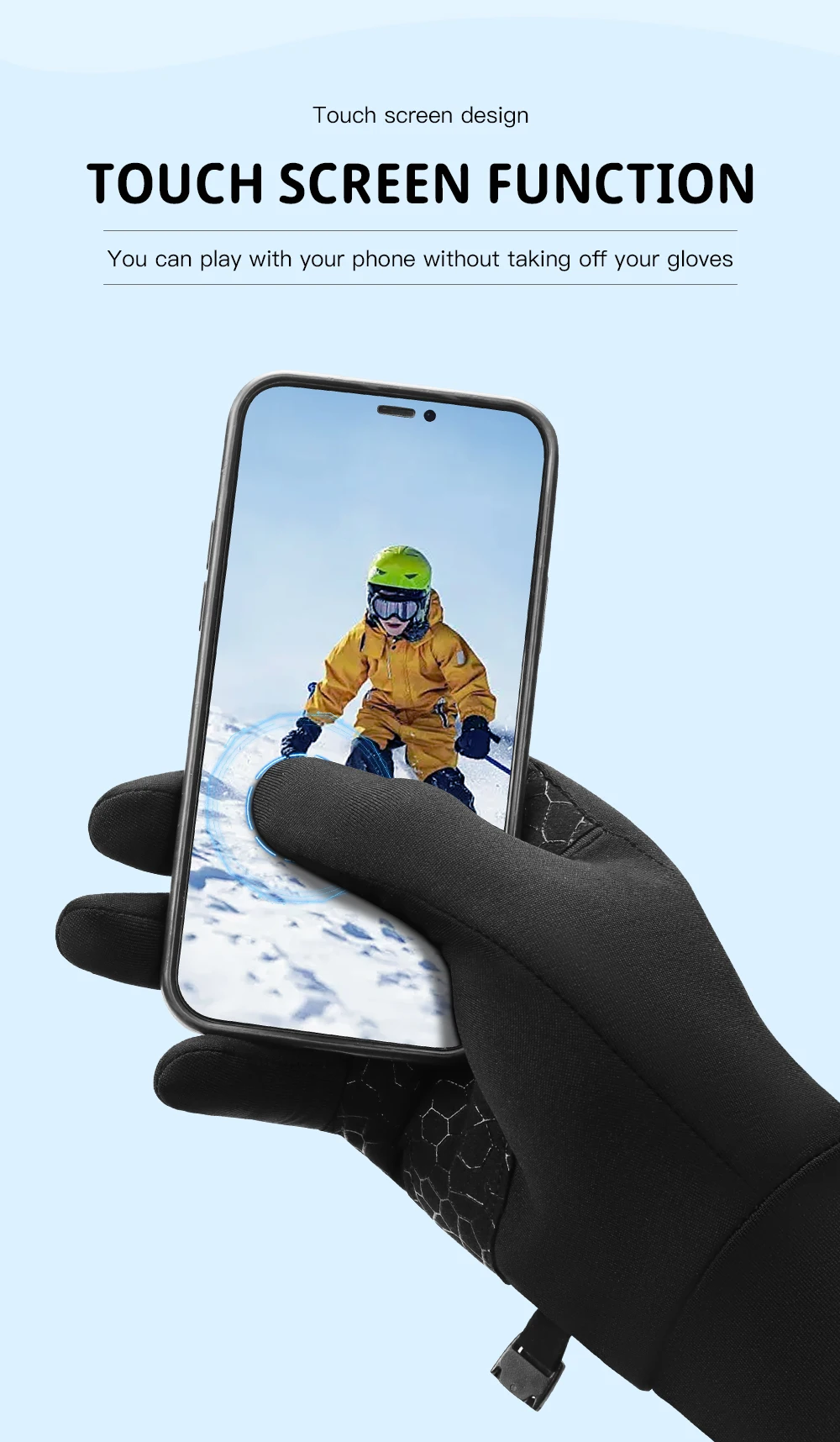 Outdoor Autumn And Winter Children'S Sports Running Cycling Touch Screen Warm Gloves With Plush Insulation For Cold Cycling