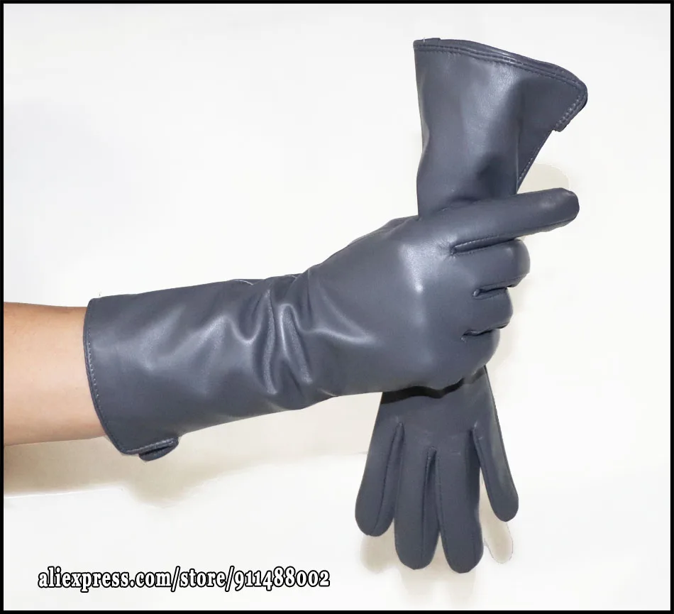 AOTIANYANG Leather Gloves 100% sheepskin mid-length colored fleece for cold and warm winter women's long arm sleeves for driving