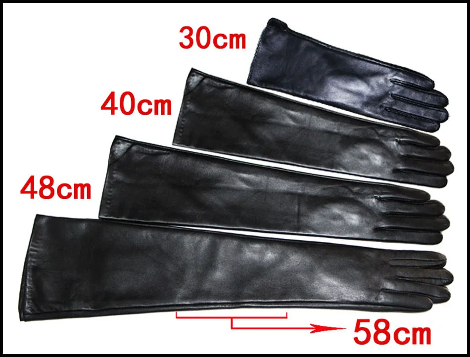 AOTIANYANG Leather Gloves 100% sheepskin mid-length colored fleece for cold and warm winter women's long arm sleeves for driving