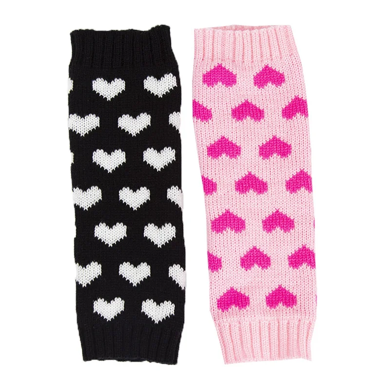Women Fingerless Gloves JK Arm Warmers Cute Long Glove Winter Gothic Lolita Arm Sleeve Girls Y2k Love Heart Black Classic Mitten