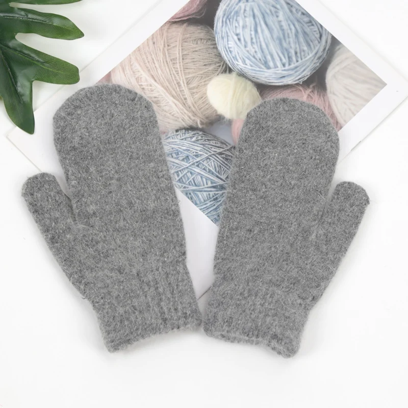 Soft Full Fingers Mittens Rabbit Hair Gloves Winter Keep Warm Korean Version of Solid Color All Fingers Winter Women Girl Gloves