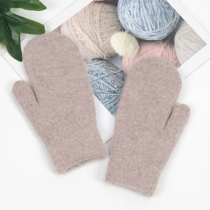 Soft Full Fingers Mittens Rabbit Hair Gloves Winter Keep Warm Korean Version of Solid Color All Fingers Winter Women Girl Gloves