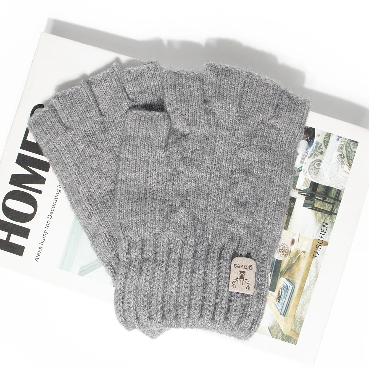 Fashion Knitted Half finger gloves warm autumn winter men women casual gloves for work writting or touch screen